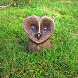 Imitation Bronze Barn Owl Statue Hand Cast Resin Bird Figurine - thumbnail 4