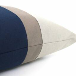 Navy Blue, Light & Dark Grey Color Block Throw Pillow Cover - All Sizes - thumbnail 2