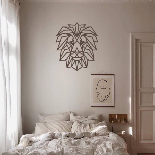Geometric Lion Wall Art, Minimalist, Modern, Abstract, Decal, Mural, Transfer, Boho -G028 , 5 Sizes, 36 Colour Options, Home Decor - image 1