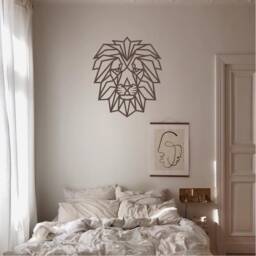 Geometric Lion Wall Art, Minimalist, Modern, Abstract, Decal, Mural, Transfer, Boho -G028 , 5 Sizes, 36 Colour Options, Home Decor - thumbnail 1