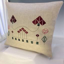 Red Tulip & Rose Garden Pillow 16 - thumbnail 2