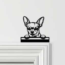 Door Topper Chihuahua Dog Various Colours Top Of Decorative Sign - Sign, Novelty Wall Decor, Frame Art, Art - thumbnail 1