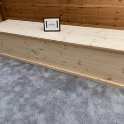 7Ft Solid Pine Ottoman Storage Blanket Box, Wooden Toy Chest - thumbnail 2