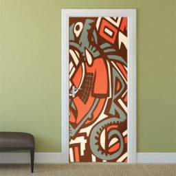 Graffiti Door Decal, Wall Art Sticker, Abstract Wallpaper, Mural, Bedroom Living Room Decor, Decal - thumbnail 2