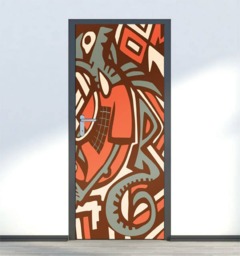 Graffiti Door Decal, Wall Art Sticker, Abstract Wallpaper, Mural, Bedroom Living Room Decor, Decal - thumbnail 1