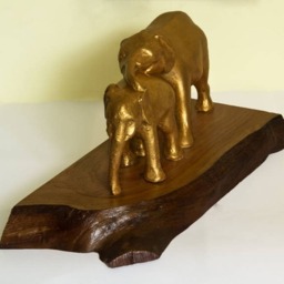 Big Figurine Of Elephant Mother & Daughter - thumbnail 2