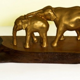 Big Figurine Of Elephant Mother & Daughter - thumbnail 3
