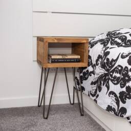 Wooden Bedside Table/Hairpin Legs Handmade Bedroom Furniture Farmhouse Cottage - thumbnail 2