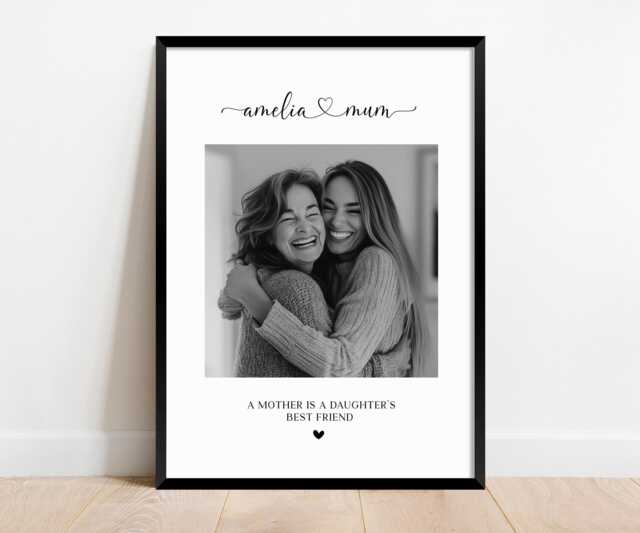 Personalised Mothers Day Gift, Photo Collage. Mum Daughter Gift. Family Print. First Day Ideas. Mom Or Nanny Picture Gifts - image 1