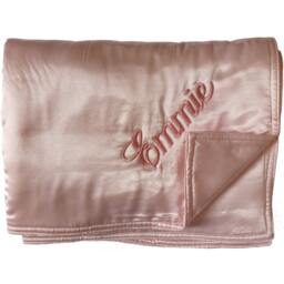 Fleece Filled Satin Baby Blanket - Embroidered & Personalized With Child's Name Or Monogram