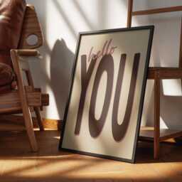 Retro Typography Print, Hello You, Hallway & Living Room Wall Decor/Unframed - thumbnail 3