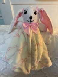 Baby Pink Bows Plush Snugglebuddie Security Blanket