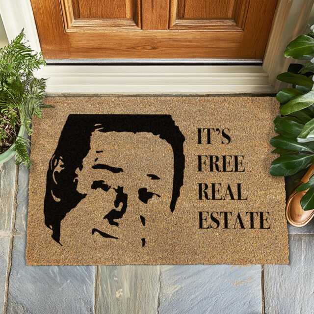 It's Free Real Estate, Tim & Eric Awesome Show, Funny Home Decor, Doormat, Gag Gift, Gift For Him, Housewarming, Custom Rug - image 1