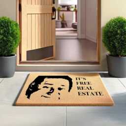 It's Free Real Estate, Tim & Eric Awesome Show, Funny Home Decor, Doormat, Gag Gift, Gift For Him, Housewarming, Custom Rug - thumbnail 3