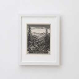 Great Smoky Mountains National Park Lithograph Style Print - Vintage Tennessee & North Carolina Archival Quality Matte Fine Art Print Gift - thumbnail 3