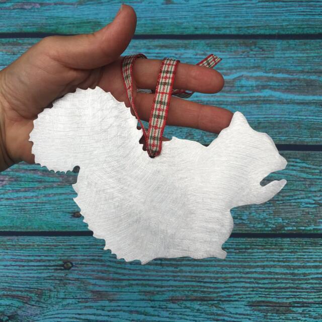 Squirrel, Christmas Ornament, Wall Hanging, Handcrafted, Metal, Kids Room Decor, Baby Whimsical Squirrel, Gift, Unique - image 1