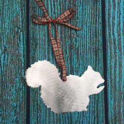 Squirrel, Christmas Ornament, Wall Hanging, Handcrafted, Metal, Kids Room Decor, Baby Whimsical Squirrel, Gift, Unique - thumbnail 2
