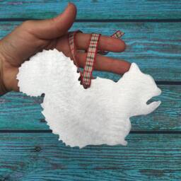 Squirrel, Christmas Ornament, Wall Hanging, Handcrafted, Metal, Kids Room Decor, Baby Whimsical Squirrel, Gift, Unique - thumbnail 1
