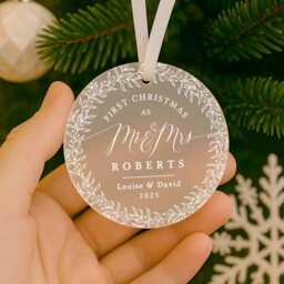 Personalised First Christmas Married Decoration Gift, 1st Bauble, Marriage Ornament Keepsake, Couple Keepsake - thumbnail 3