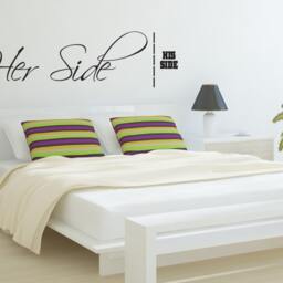 Her Side His Wall Decal - Master Bedroom Living Room Hallway Wedding Gift Engagement Party Favor Love Bride Groom Husband Wife - thumbnail 2