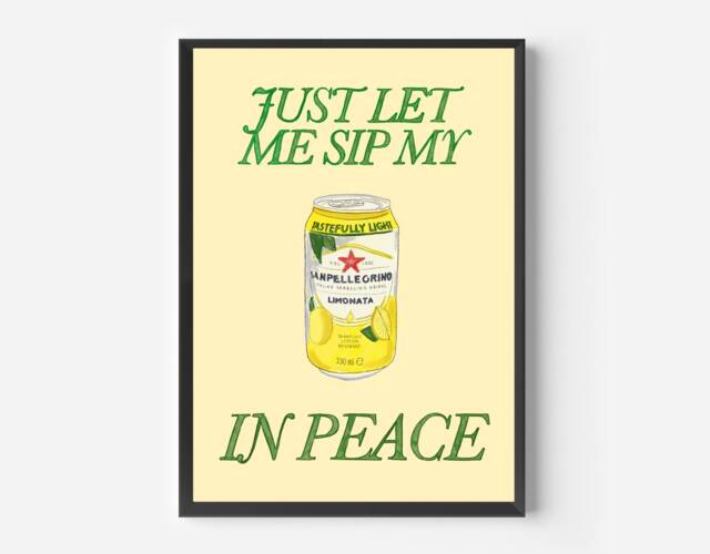 Sanpellegrino Limonata Art Print - Illustrated Lemon Soda, Kitchen Decor
