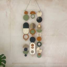 Geometric Wood Wall Art - Modern Mobile, Mid-Century Style - thumbnail 3