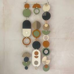 Geometric Wood Wall Art - Modern Mobile, Mid-Century Style - thumbnail 4
