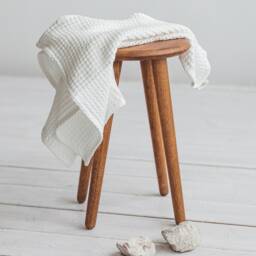 Linen Waffle Towel, Linen Hands Bath Towel, Blue Beach Towel, Guest Towel, Sauna Towel - thumbnail 3