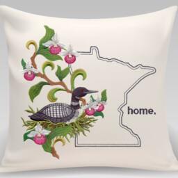 Minnesota Common Loon & Showy Lady Medley. Embroidered With Feather Insert - thumbnail 2