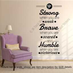 Be Strong Vinyl Wall Decal - Inspirational Quote, Home Gym D??cor - thumbnail 2
