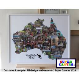 Australia Map Personalised Custom Family Sydney Holiday Travel Wedding Photo Picture Frame Shape Collage Framed Print Wall Art Birthday Gift - thumbnail 2