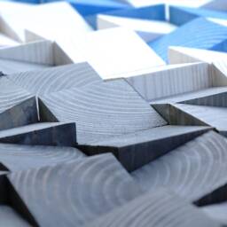 3D White Blue Shades Of Gray Wooden Wall Art - thumbnail 4
