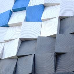 3D White Blue Shades Of Gray Wooden Wall Art - thumbnail 3