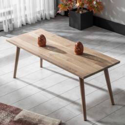 Solid Oak Coffee Table, Minimalist Living Room Furniture, Scandi Rectangular Table - thumbnail 3