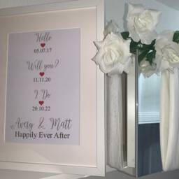Personalised Wedding Print - Your Names, Dates, First Met, Engaged, Married Couple Gift - thumbnail 2