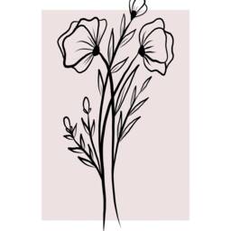 Pair Of Pink Line Art Floral Prints, Floral Wall Home Decor Poster Lounge Art Set Living Room Kitchen Hallway Simple Bedroom Prints - thumbnail 3
