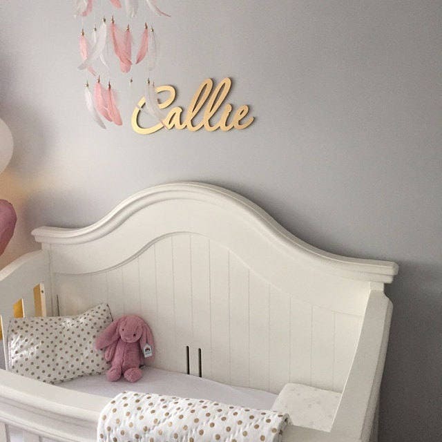 Gold Custom Name Sign. Personalized Baby Name. Baby Wall Decor. Insert Your Name - image 1