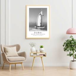 Burj Khalifa Dubai Print Black & White Minimalist Wall Art - thumbnail 2