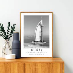 Burj Khalifa Dubai Print Black & White Minimalist Wall Art - thumbnail 3