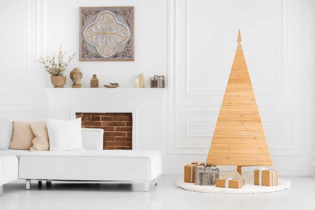Natural Wooden Christmas Tree 2025-2026 Sustainably Handcrafted Xmas Recycled Pallet Eco Covered - image 1
