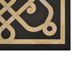 Coffee Table Side Marble Top Scagliola Art Inlay Iron Base - thumbnail 3