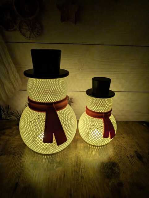 Snowman Tealight Holder With Led Candle, Christmas Decoration, Winter Table Ornament - image 1
