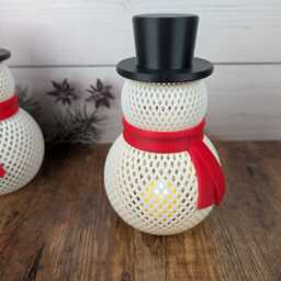 Snowman Tealight Holder With Led Candle, Christmas Decoration, Winter Table Ornament - thumbnail 3