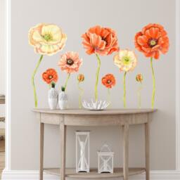 Poppy Anemone Flowers Wall Sticker - Girls Nursery Decor Decal Home Flower Watercolor Floral R224 - thumbnail 2