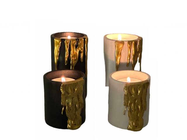 Dripping Gold Tea Light Holders Add Glamour Luxury White Black Candle Stand Romantic Christmas Diwali Decor Wedding Favours Artistic - image 1