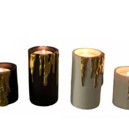 Dripping Gold Tea Light Holders Add Glamour Luxury White Black Candle Stand Romantic Christmas Diwali Decor Wedding Favours Artistic - thumbnail 2