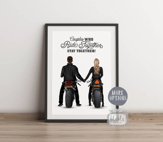 Valentine's Day Gift, Bikers Print, Gift For Biker, Fo Biker Boyfriend, Girlfriend, Husband & Wife Print - image 1