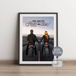 Valentine's Day Gift, Bikers Print, Gift For Biker, Fo Biker Boyfriend, Girlfriend, Husband & Wife Print - thumbnail 2