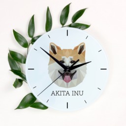 A Clock With A Akita Inu Dog. New Collection The Geometric Dog - thumbnail 1