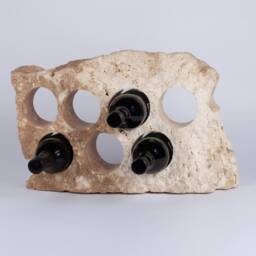 Handmade Travertine Wine Bottle Holder Unique Rack - thumbnail 2